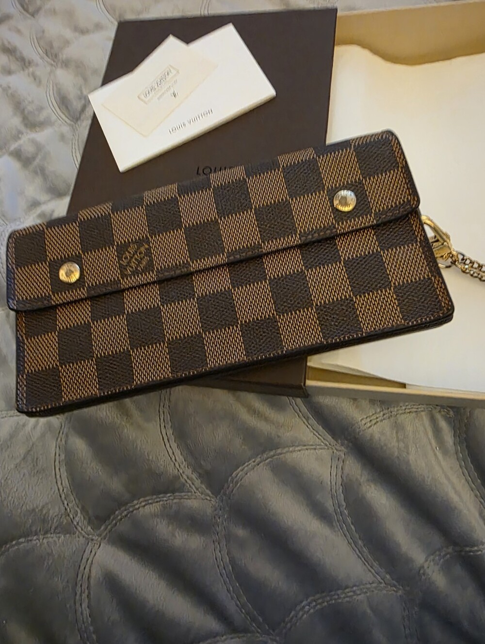 LOUIS VUITTON Damier Ebene Portefeuille Long Modulable Wallet/ UNISEX